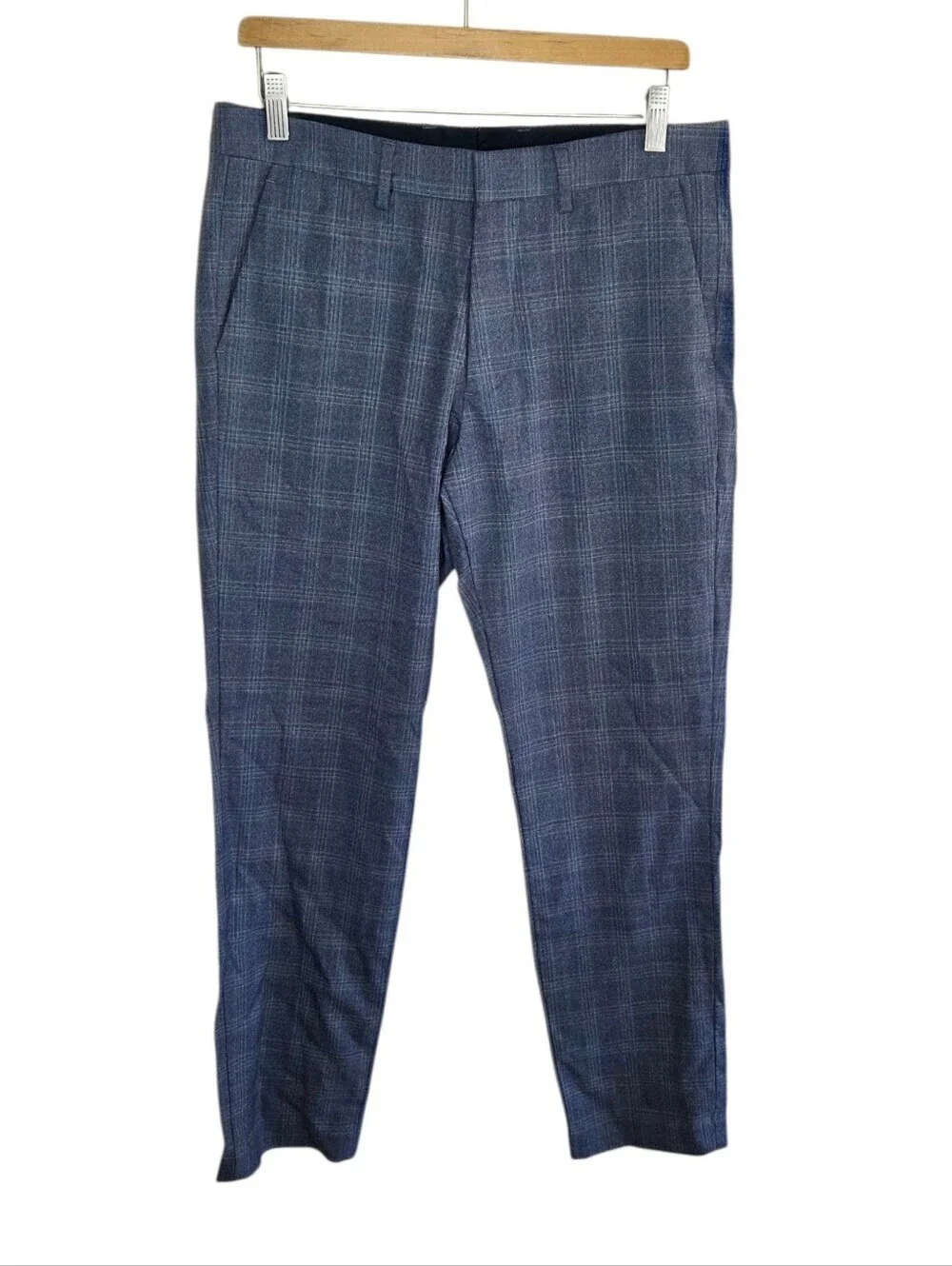 Bonobos Gray Plaid Slim Straight Leg Dress Pants Size 31/32